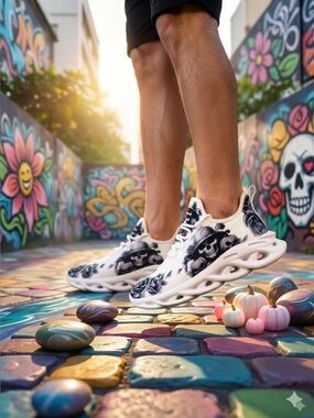 Skull & Rose Print Women’s Shoes – Edgy Floral Statement Style ✨